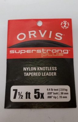 Orvis SuperStrong Plus Nylon Knotless Tapered Leader 7 1/2ft 5 x 2.0kg .15mm
