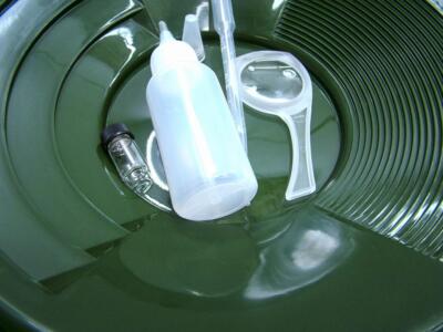 3-12 Inch Gold Panning Set - Blue, Green & Black Pans With Snuffer, Vial & Magnifier