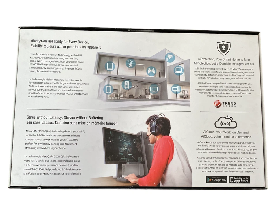 ASUS AC3100 RT-AC3100 Extreme Wi-Fi Wireless 4-Port Dual-Band Gigabit Router - Image 2 of 4