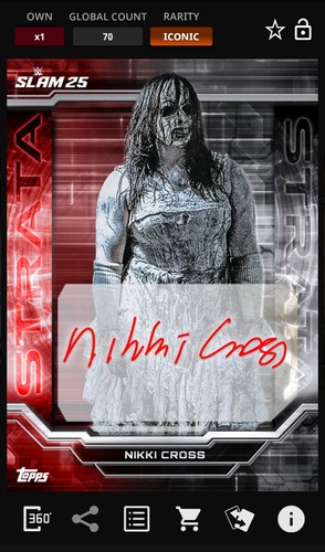 Topps WWE Slam 2025 Nikki Cross Red Signature Iconic DIGITAL