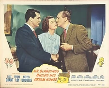 MR. BLANDINGS BUILDS HIS DREAM HOUSE CARY GRANT MYRNA LOY LOBBY CARD (1948)