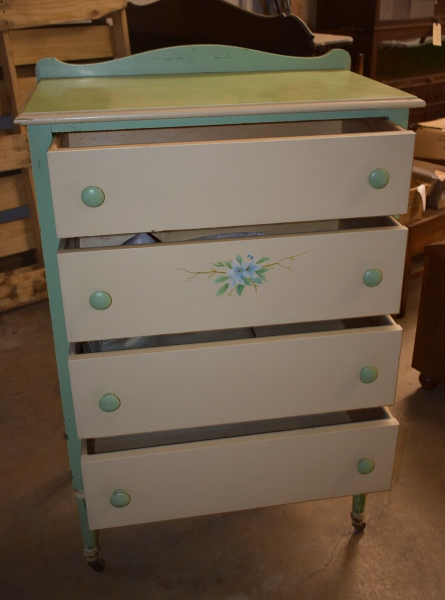 Antique Shabby Chic Dresser, Painted chest of drawers green and cream | eBay Antique Shabby Chic Dresser, Painted chest of drawers green and cream | eBay