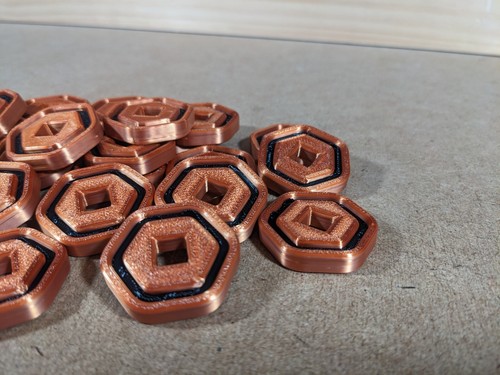 Robux Roblox Münzen - Bronze mit schwarzem Inlay - doppelseitiger 3D Druck Partygeschenk - Bild 5 von 5