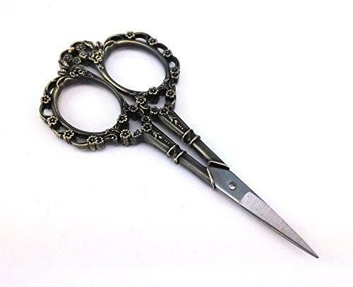 Yueton Vintage Copper Embroidery Scissors - European Style Flower Design, 110mm