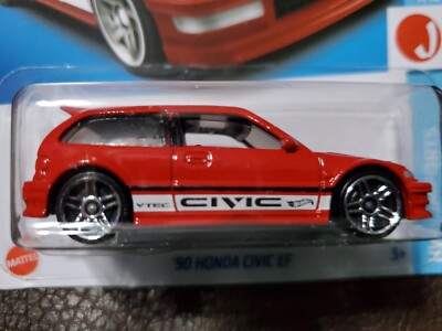 2 Hot Wheels Red '90 Honda Civic EF HW VTEC J-Imports #7/10