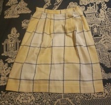 Vintage Union Made Wool Pleated plaid Skirt Koret Career Size 14 Made In USA 70s