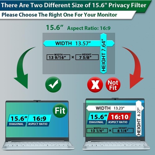 Removable Anti-Glare Privacy Filter for 15.6" Laptops - Blue Light Protection - Picture 8 of 10