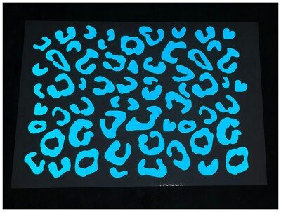 Reflektierender Leopardenmuster A5 Blatt gestanzter Vinyl Lastenrad Aufkleber - blau