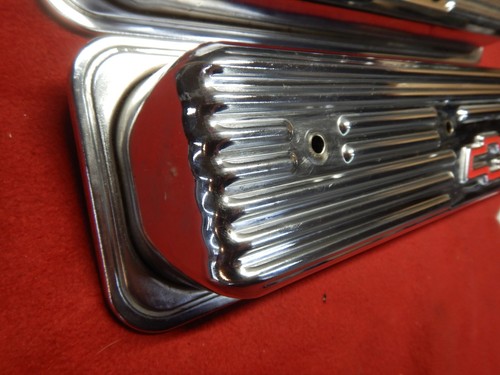 PR 87-99 GM Performance Proform 141-107 Center Bolt SB Chevy Chrome Valve Covers - Picture 5 of 11