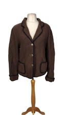 Geiger Womens Vintage Brown Boiled Wool Jacket Made In Austria 40 / 12 Uk