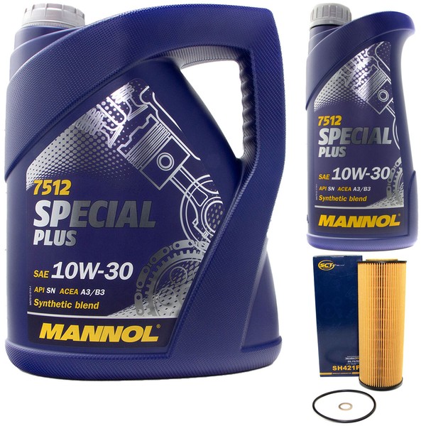 MotoröL Set Mannol 10W-30 Special Plus 6 Liter + ÖLfilter FüR Audi A4 Vw Passat-image