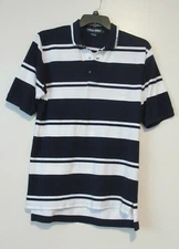 Men Polo Golf Ralph Lauren 2491 Polo Knit Shirt Navy/White Strip Size Large L 