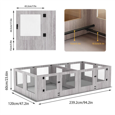 Holztextur Mode Laufstall Hundehütte Haustiere Hundezwinger mit Wasserfest Matte