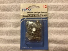 PRYM Decorative snap fasteners PEARL WHITE 12 sets 7/16” unopened pkg