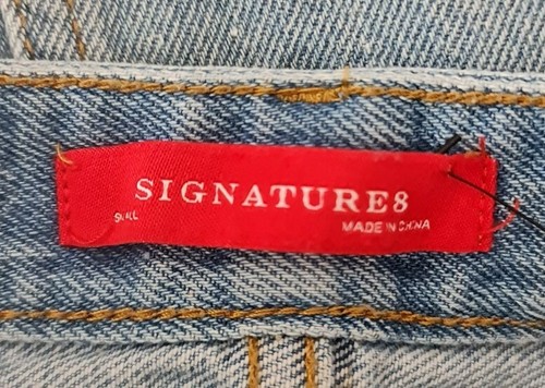 Signature 8 Blue Womens Cargo Mini Skirt Size XS Mid Rise Light Blue Denim - Picture 3 of 6