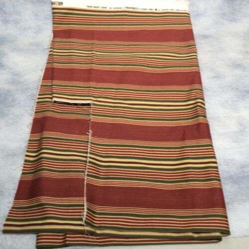 2 pc Waverly Decorator Fabric Red Sweetwater Stripe 56W x 1.66yd and 14" x 4 yds
