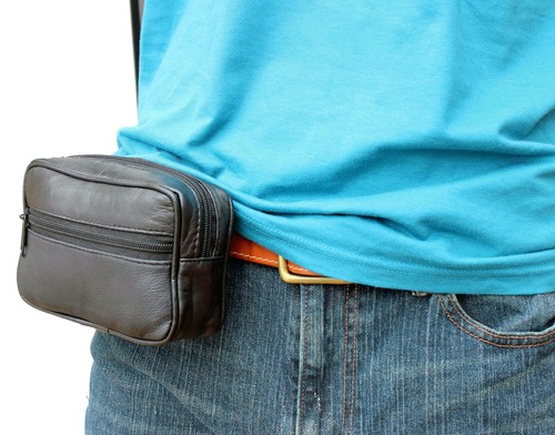 Leather Waist Belt Hanging Bag for Coins Passport Mobile Phone Camera 1014 - Picture 5 of 5