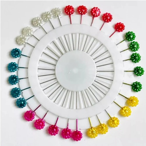 Plastic Head Sewing Long Pins Assorted Color For Dress Making Craft Hijab Scarf - Picture 6 of 28