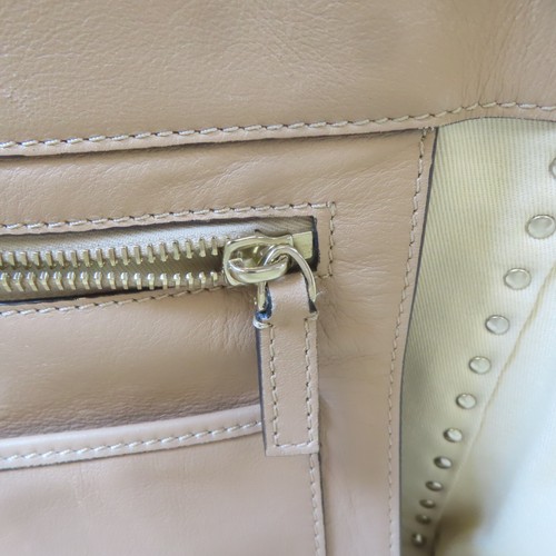 Valentino GHW Rockstud Large Shoulder Handbag 2 Way Calfskin Leather Beige - Picture 10 of 24