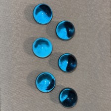 Vintage Shooter 6 Marbles Clear Blue Topaz Glass Bubbly