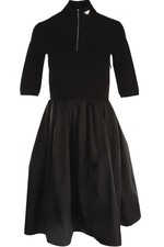 PRADA BLACK NYLON MIDI DRESS IT 38 UK 6