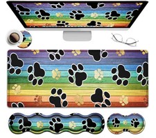 Ergonomic Mouse Pad Set, Desk Mat 31.5 11.8 in  Keyboard Wrist Rest Suppo