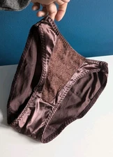 VTG Second Skin Satin Panties By Teri Sz 6 Medium Nylon/Spandex NWOT Brown Shiny
