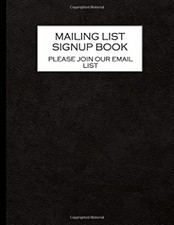 Mailing list sign-up book: Allow people to register for your mail
