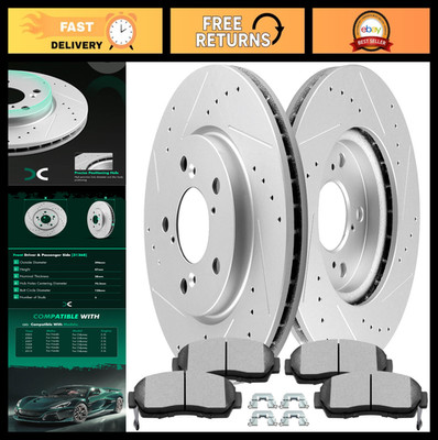 Front Brake Kit with Rotors & Ceramic Pads for 2005-2010 Honda Odyssey - High Pe