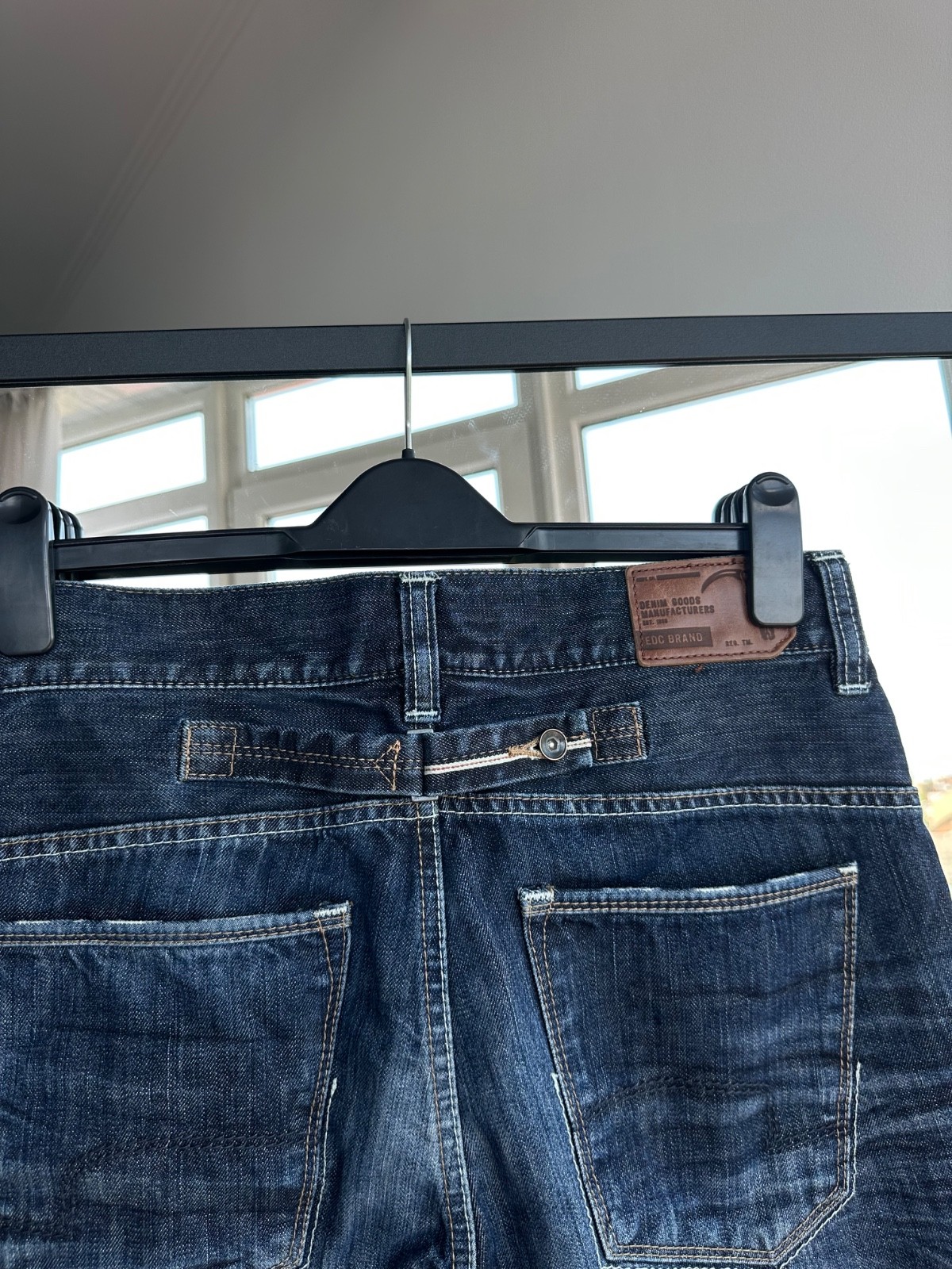 EDC Brand Mens Japanese Selvedge Indigo BuckleBack Jeans Sz M image 2