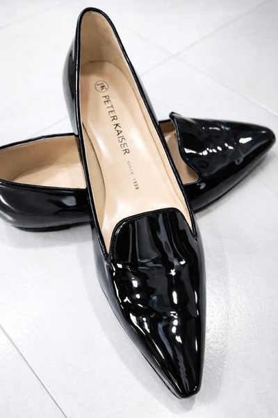 Women Peter Kaiser Heels Black Leather 37 #2X6E