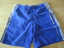 Men's Lg Nautica Competition Swim Trunks Mesh Lined Pockets Hook Loop Close