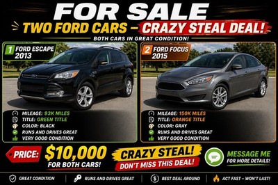 2 Ford Cars - text me to meet and take a look  before buy them cash 