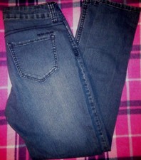 DKNY Jeans Women  s Size 8 Medium Wash Blue Denim Tapered Leg Stretch 30" 31" 