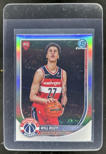 2025-26 Bowman Will Riley Chrome RC Red Rookie Variation SP #BRR-21 Wizards