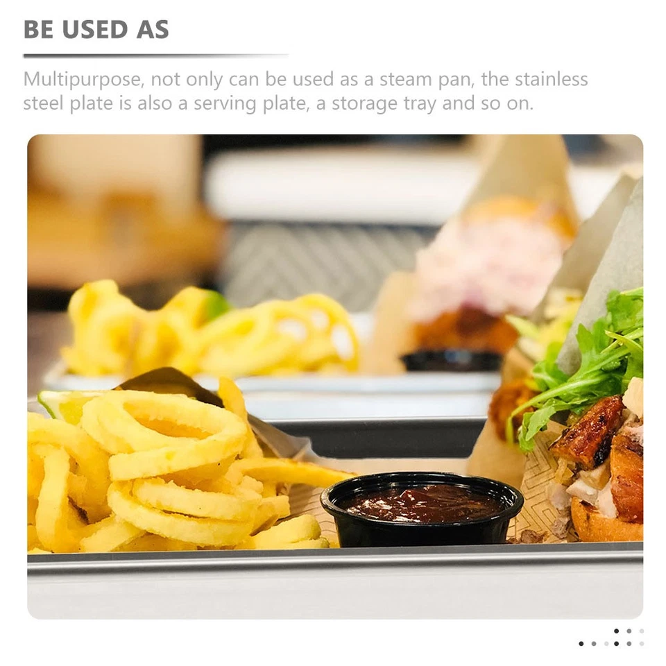  Kuchenteller Rechteckig Edelstahl Behälter Obstteller Essenstablett Aus - Bild 3 von 4