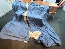 Blue Lined Curtains - set of 2 (200cm wide, 250cm tall)