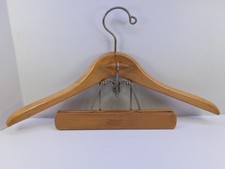 SETWELL 18" Heavy Duty Wooden Suit Hanger w Trouser Clamp USA Vintage