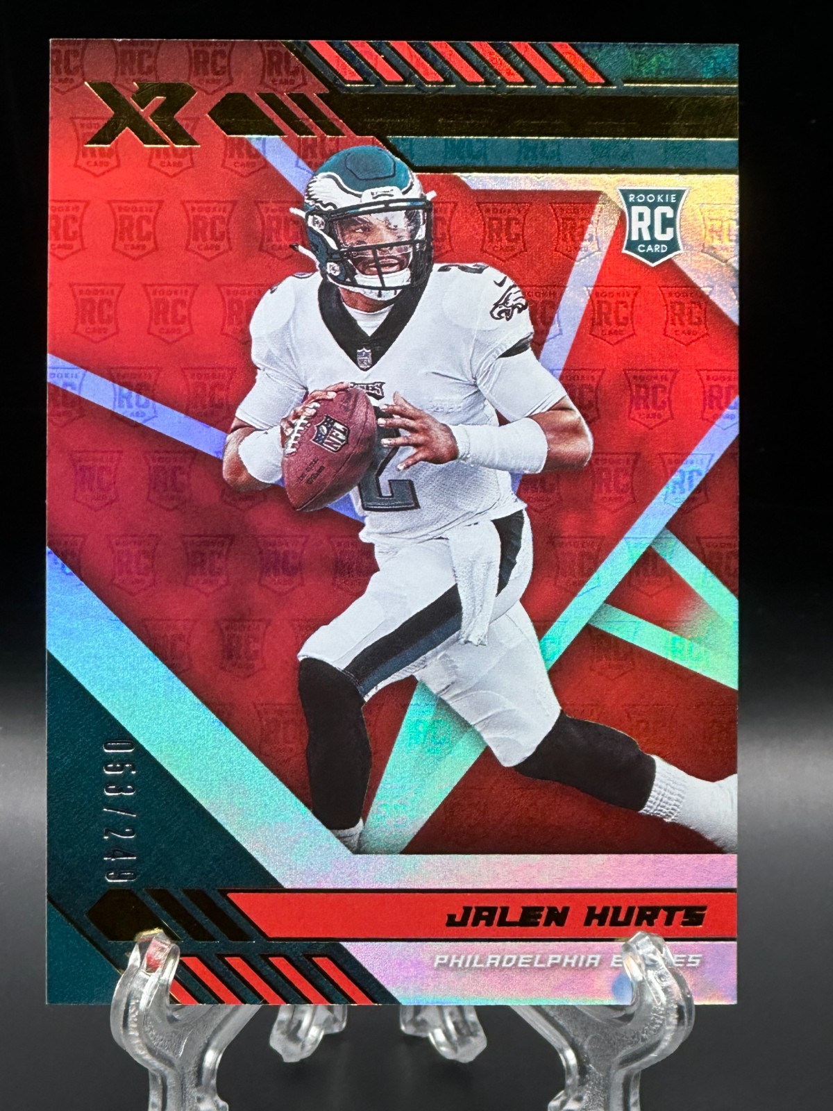 Jalen Hurts 2020 Panini Xr Rookie Red /249 RC Eagles #114