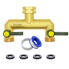 HQMPC 2 Way Hose Splitter Heavy Duty Water Splitter Outdoor 2 Way Strong HEX ...