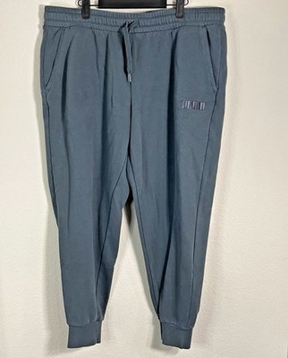 Puma Men s 2XL Blue Sweatpants Joggers Track Pants Pockets Soft Cotton Blend