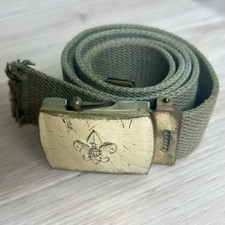 Vintage Boy Scouts of America Uniform Web 33 in. Belt  Brass Buckle, mid-1960's