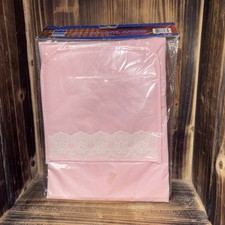Vintage Vinyl Kitchen Apron Soft Pocket pink with white lace Sealed New
