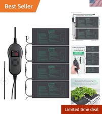 Indoor Gardening Heating Mats - 4 Pack with Digital Control - Waterproof Design