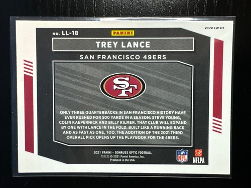 2021 Donruss Optic Trey Lance Rookie RC Legendary Logos Holo Silver #LL-18 49ers - Bild 2 von 2
