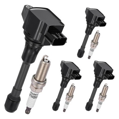 Set of 4 Ignition Coil and Spark Plug Full Set For Nissan Rogue 2008-2019 2.5L