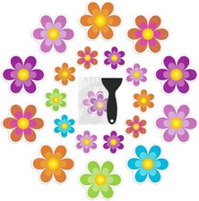 20Pcs Colorful Adhesive Decals Non Slip Bathtub Flower Stickers for Shower Floor