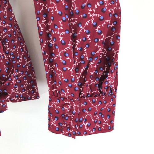 NWOT Talbots Poet Sleeve Wrap Top Women's Large Petite Curly Roses Rayon Career - Picture 7 of 13