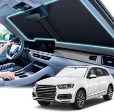 SINGARO 300T Universal Car Windshield Sun Shade, Foldable Reflective for Windshi