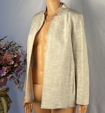 Hobbs London Wool Career Blazer/Jacket Mallalieus Ivory Tweed Women s UK 12 US 8